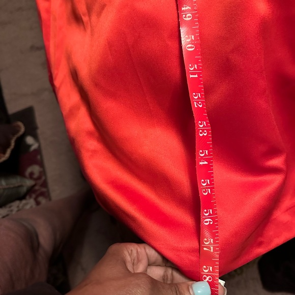 Red Satin staples full length gown . - Picture 9 of 10